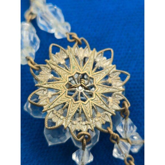 Antique Art Deco Rock Crystal Pendant Necklace – Made in Germany – 1920s - Picture 6 of 8